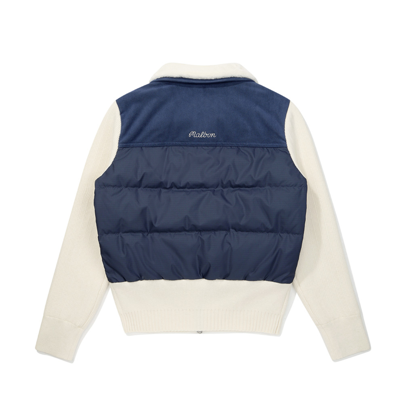 2025冬季韩国MALBON高尔夫女装长袖针织拼接外套锁温保暖羽绒棉服 - 图3