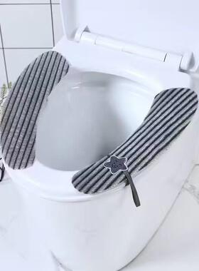 马桶坐垫家用新款坐便器套垫四季通用马桶垫粘贴式防水垫子毛绒