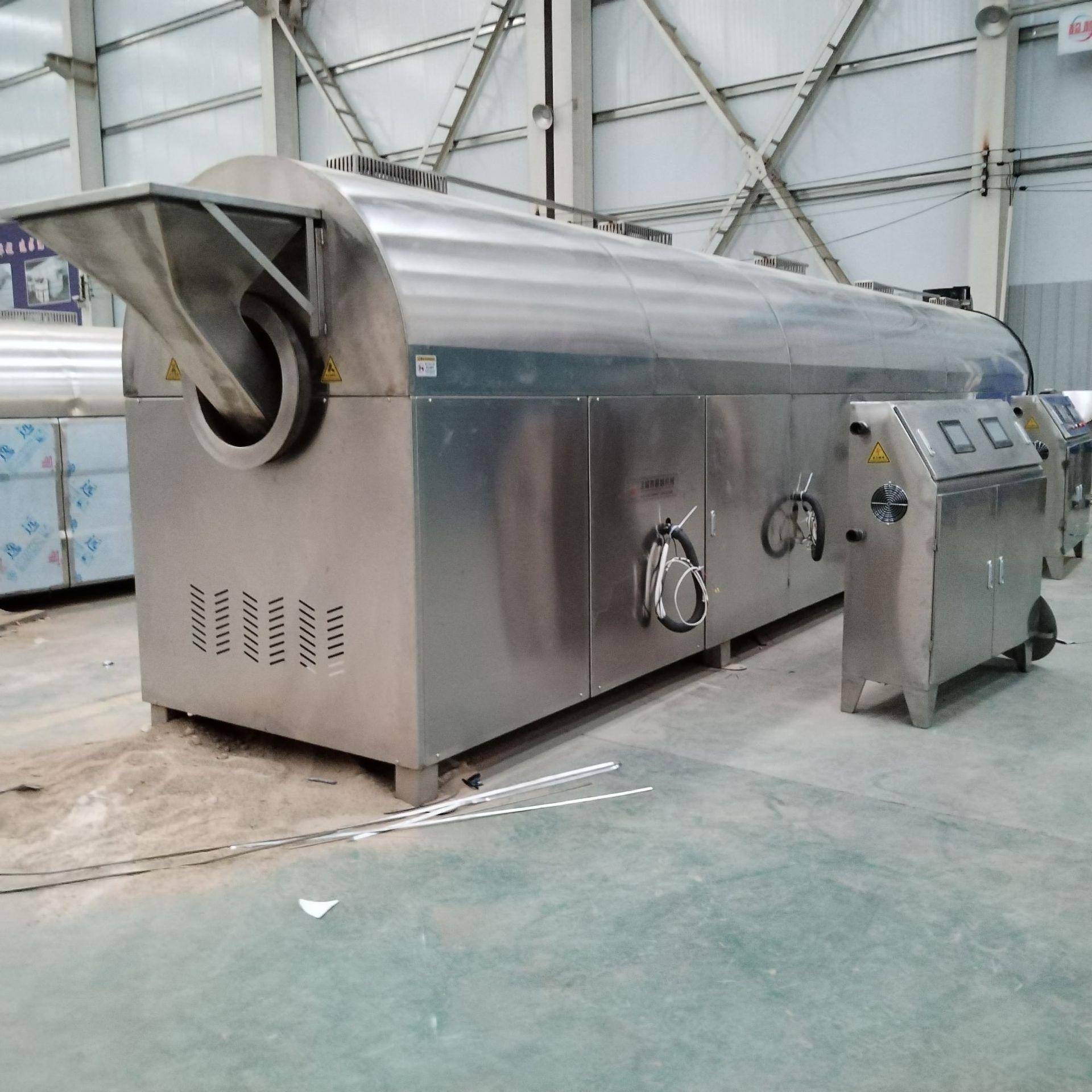 广西腰果炒货机全自动大型电磁炒辣椒机器连续式炒瓜子花生机器 - 图3