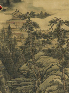 五代董源洞天山堂图传统工笔山水