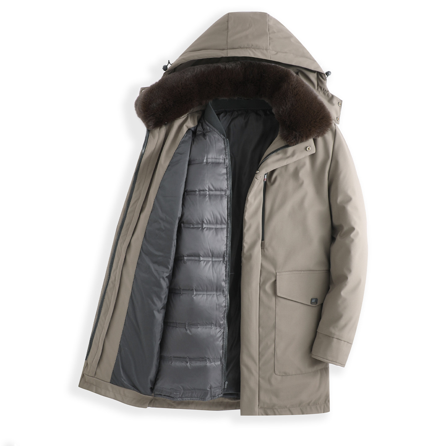 红蜻蜓中年男士冬季羽绒服绒休闲保暖新款中老年爸爸冬装连帽外套