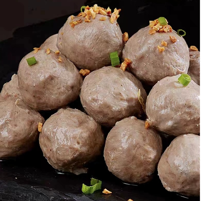 正宗潮汕牛肉丸美味新鲜制作手工烧烤火锅关东煮丸子牛筋丸商用