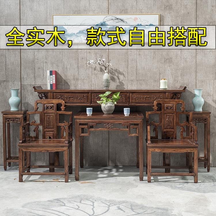 新中式供桌香案家用实木条案神台佛台农村中堂供奉桌长条几 - 图3