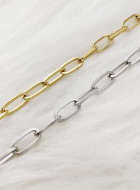 欧美时尚百搭OT扣手链手工diy回形针金属链条手饰饰品配件