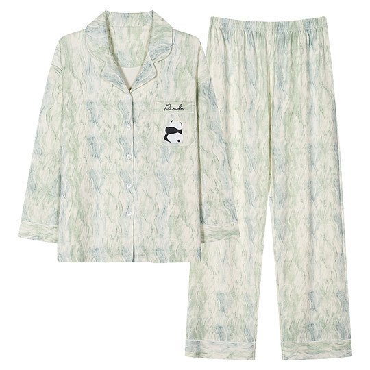 猫人纯棉睡衣女士春秋季长袖长裤2025新款大码家居服套装可外穿