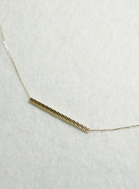 thalatta轻奢18K金金属纹理线条吊坠项链气质高级一字链锁骨链