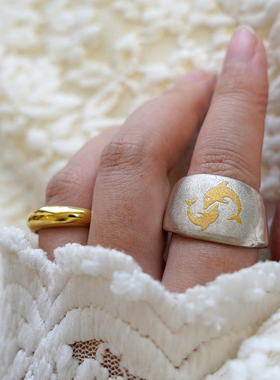 thalatta原创简约百搭磨砂银戒日韩小众设计宽面个性质感K金戒指