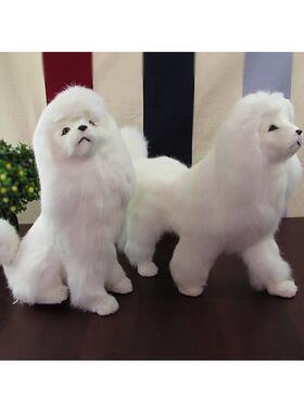 包邮大号高彷真狗狗贵妇犬贵宾公仔毛绒玩具客厅书桌摆件动物模型
