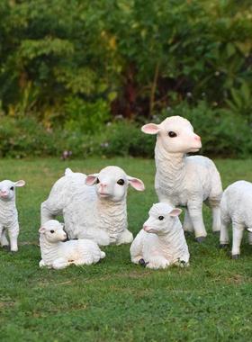 园林景观小品户外彷真山羊摆件别墅庭院花园风景区公园动物装饰雕