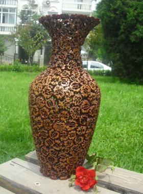 彷真瓶 野山核桃工艺礼品摆饰 家居摆饰 商务乔迁礼品核桃花瓶