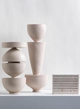 设计师款黑色陀螺抽象高级装饰摆饰样板间客厅茶几书柜简约侘寂风