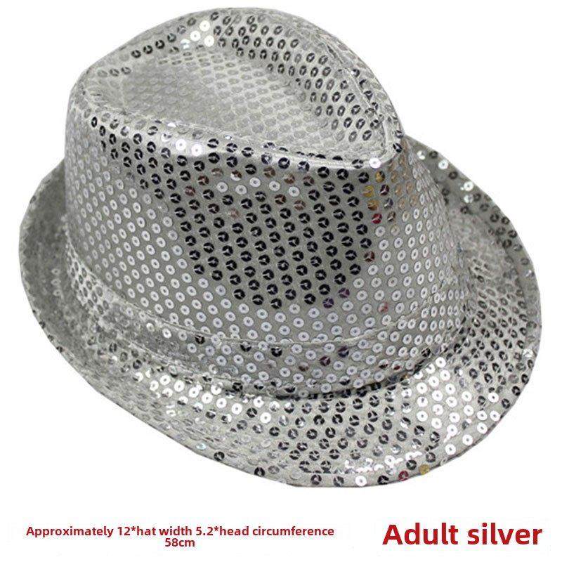 儿童亮片爵士礼帽潮表演演出帽舞台舞蹈幼儿帽子男女儿童节帽子,淘宝优惠券,粉丝福利购,淘宝优惠卷