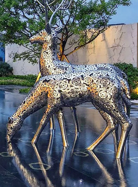 不锈钢马雕塑定制大型园林景观马雕像镂空动物艺术品小区景区铸铜