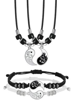 中国风覆古手工太极阴阳龙手錬一对学生情侣男女编织礼物潮手环潮