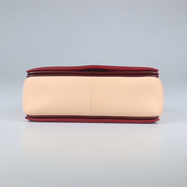 中古8.5新CELINE(赛琳)FRAME红色/米色牛皮中号单肩包180263AQO,淘宝优惠券,粉丝福利购,淘宝优惠卷