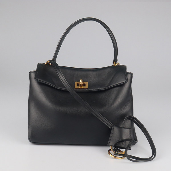 中古9新BALENCIAGA(巴黎世家)RODEO黑色光滑牛皮迷你单肩包,淘宝优惠券,粉丝福利购,淘宝优惠卷