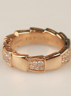 「9.5新」BVLGARI(宝格丽)SERPENTI VIPER 戒指750玫瑰金51