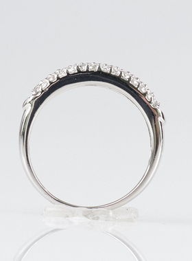 中古95新群镶钻石铂金900戒指53号