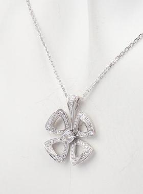 中古95新宝格丽FIOREVER镶嵌1颗密镶钻石750白金354469 CL858161