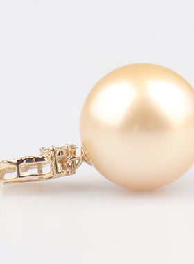 中古95新南洋金珠钻石吊坠750黄金