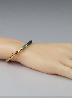 「9.0新」三色镶嵌手镯18K黄金20.5cm