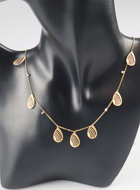 「9.5新」日本进口商品叶子造型项链750黄金45cm