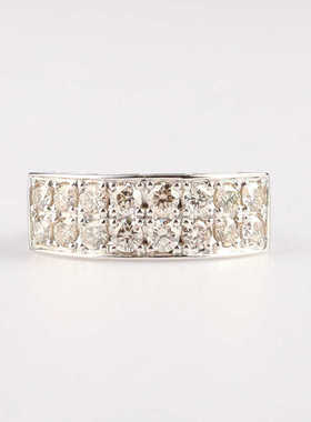 中古95新日本进口可调线圈形群镶钻石铂金950戒指50-60号