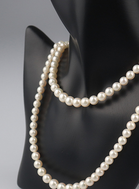 中古95新TASAKI(塔思琦)长短双层海水珍珠串珠项链925 54-67cm
