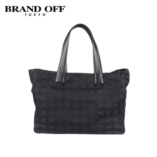 中古VINTAGE新CHANEL(香奈儿)NEW TRAVEL TOTE黑色尼龙托特包,淘宝优惠券,粉丝福利购,淘宝优惠卷