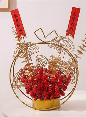 乔迁之喜装饰摆件新婚订婚发财红果新年客厅桌面婚房布置结婚礼物