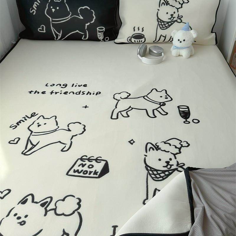 黎明黑白狗狗可爱夏日清凉被+冰丝毯四件套空调被软垫单、双人,淘宝优惠券,粉丝福利购,淘宝优惠卷