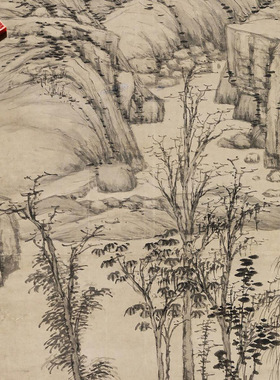 明沈周策杖图43x95cm台北故宫