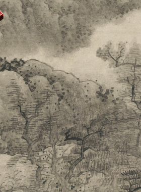 清代龚贤溪山隐居图传统水墨风景