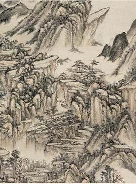 王原祁浮峦暖翠图复古山水书画