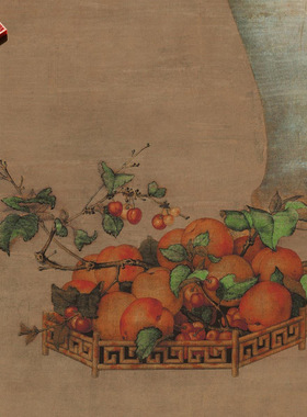 清郎世宁午瑞图传统工笔花卉画高