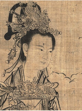 李公麟维摩居士像高清人物白描临