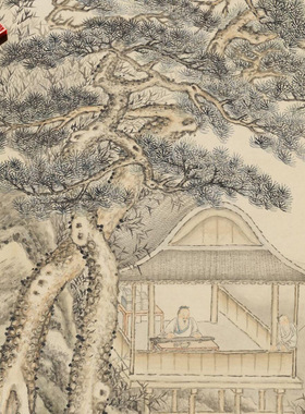 清代徐扬涧筑松涛图传统风景画复