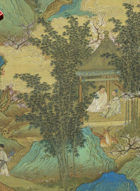 清禹之鼎拟赵千里山水图青山绿水
