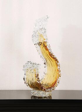 现代可及奢华增财釉面水族工艺饰品客厅入口酒店大堂自习室装修陈