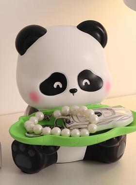 可爱熊猫进门钥匙收纳摆件家居客厅氛围感装饰乔迁入宅仪式感礼物