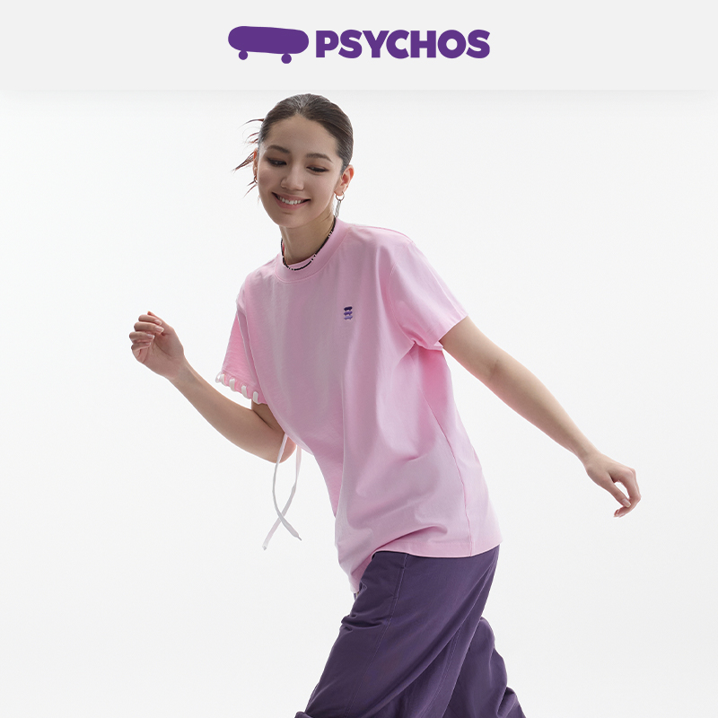 5色可选PSYCHOS疯字游戏纯棉印花正肩T恤潮牌男女同款PB2UBSV010 - 图3