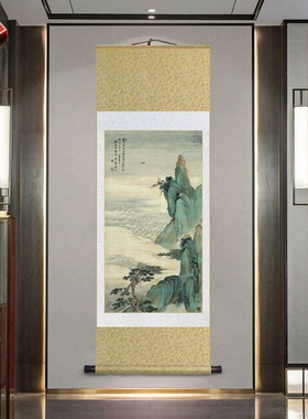 名家山水画仙山观海图新中式客厅