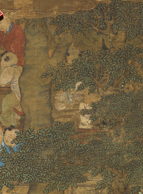 仇英婴戏图明四家国画山水人物工