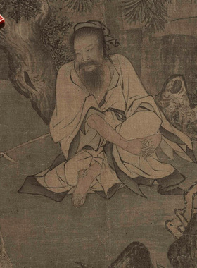 南宋李唐采薇图名家国画真迹复制