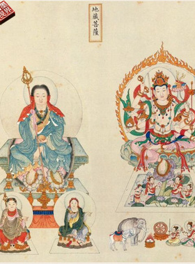 法界源流图卷清黎明仿丁观鹏国画