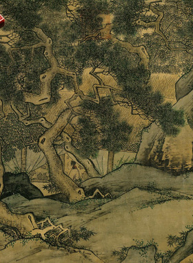 明代周臣辟纑图古代山水人物画