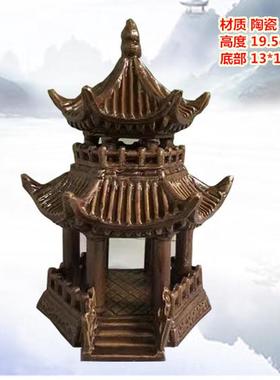 盆景配件 假山上水石摆件 流水喷泉装饰 鱼缸水族水景 大小古凉亭