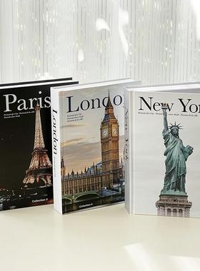 假书摆件装饰轻奢创意仿真书大收纳盒子装饰书桌面摆件储物盒巴黎