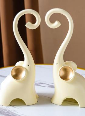 家居装饰品创意简约大象摆饰客厅电视柜高端高级感新房子小众乔迁