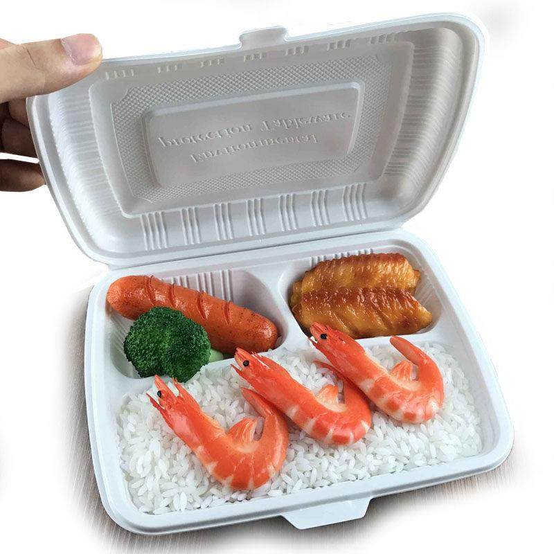 一次性餐盒连身三格饭盒白色塑料快餐盒食堂饭厅外送打包盒子包邮,淘宝优惠券,粉丝福利购,淘宝优惠卷